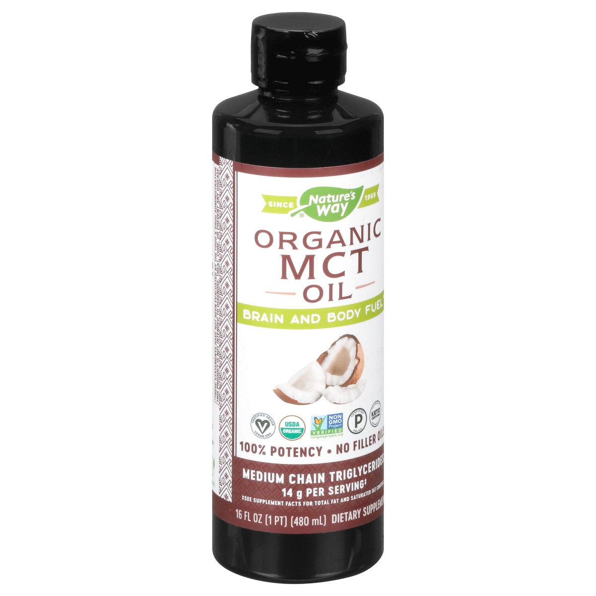 slide 8 of 9, Nature's Way Organic MCT Oil 16 fl oz, 16 fl oz