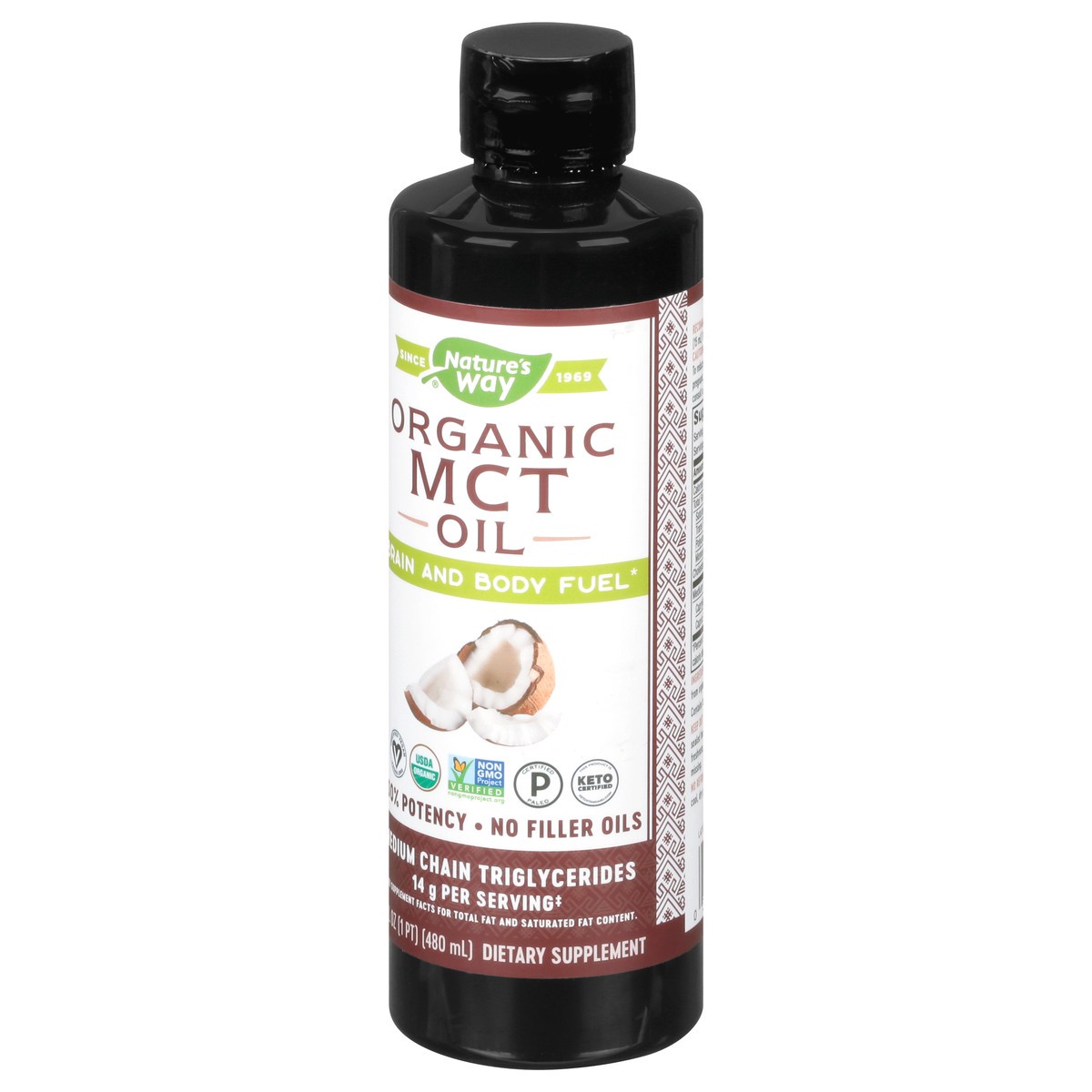 slide 7 of 9, Nature's Way Organic MCT Oil 16 fl oz, 16 fl oz