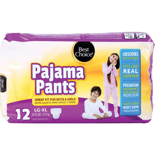 slide 1 of 1, Best Choice Training Pajama Pants - Large/Extra-Large, 12 ct