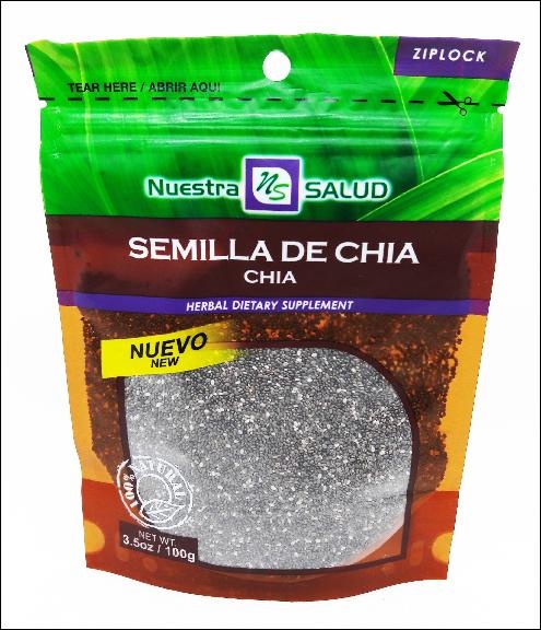 slide 1 of 1, Nuestra Salud N/Sld Chia Seeds - 3.52 oz, 3.52 oz