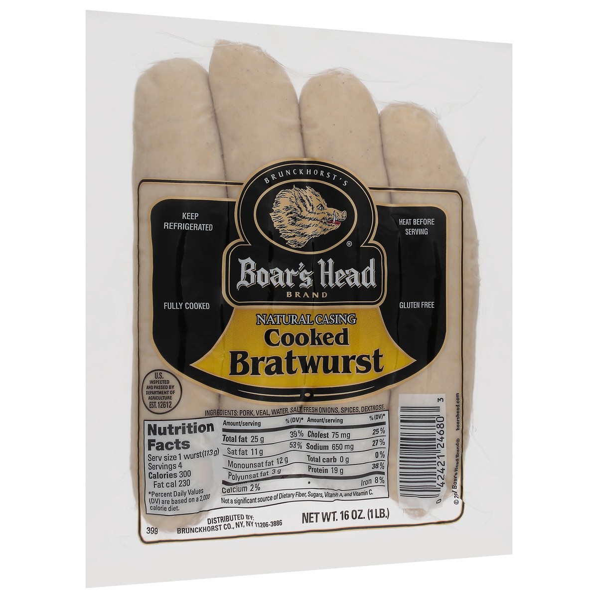 slide 2 of 9, Boar's Head Bratwurst, 16 oz