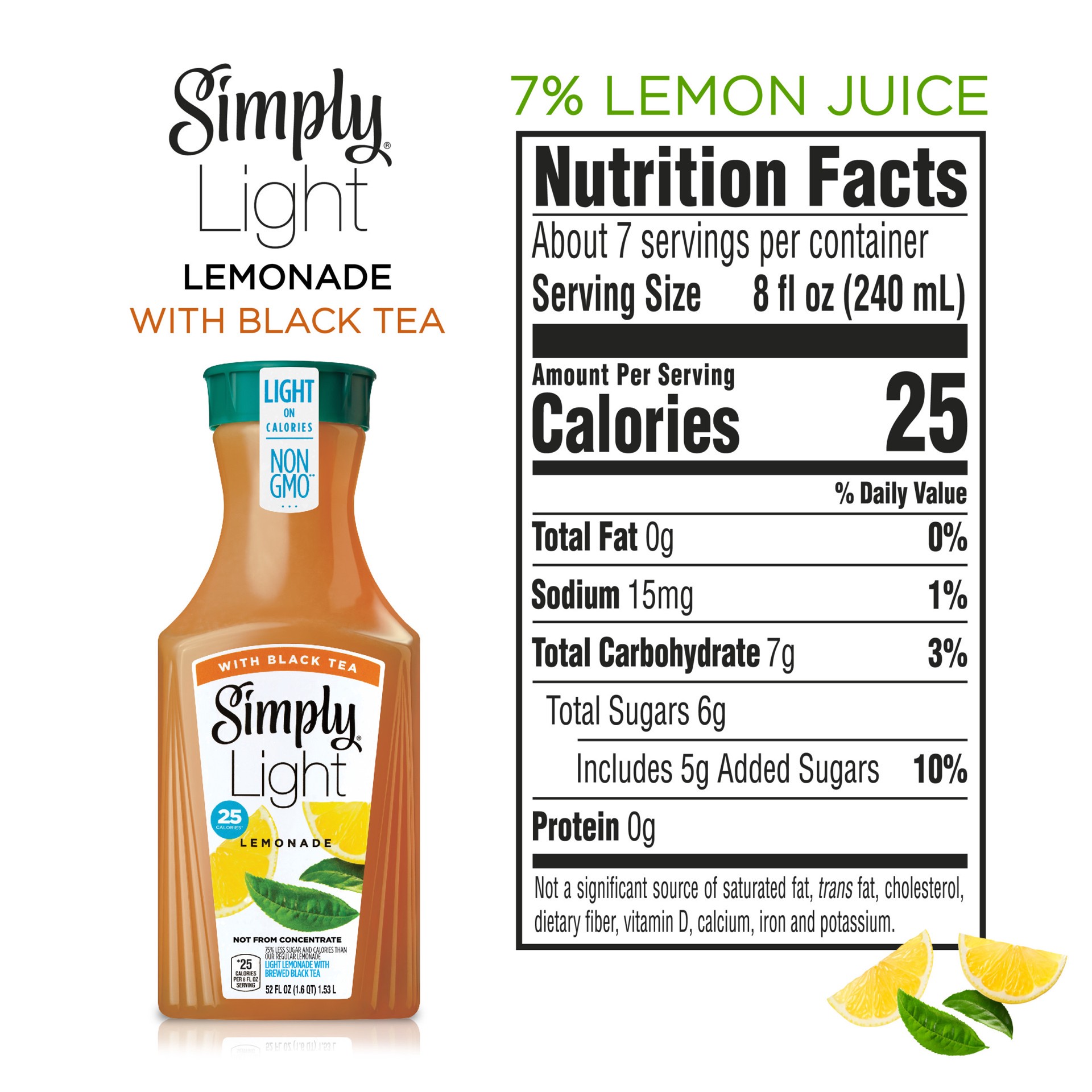 slide 8 of 12, Simply Light Lemonade with Black Tea 52 oz, 52 oz