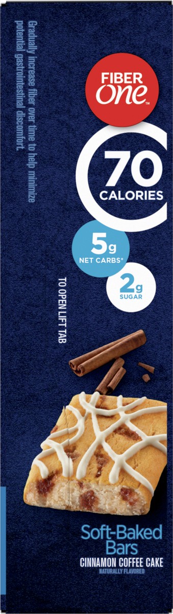 slide 13 of 14, Fiber One Brownies, 70 Calories, 5 Net Carbs, Snacks, Cinnamon Coffee Cake, 6ct, 6 ct