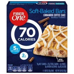 Fiber One 70 Calorie Soft-Baked Bars, Cinnamon Coffee Cake, 6 Bars, 5.34 oz