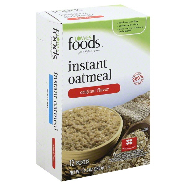 slide 1 of 1, Lowes Foods Instant Oatmeal Original Flavor, 10 ct; 11.8 oz