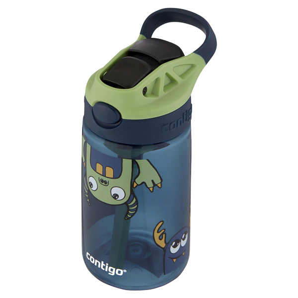 slide 4 of 21, Contigo Kids Water Bottle with Redesigned AUTOSPOUT Straw, Blueberry & Green Apple, 14 oz