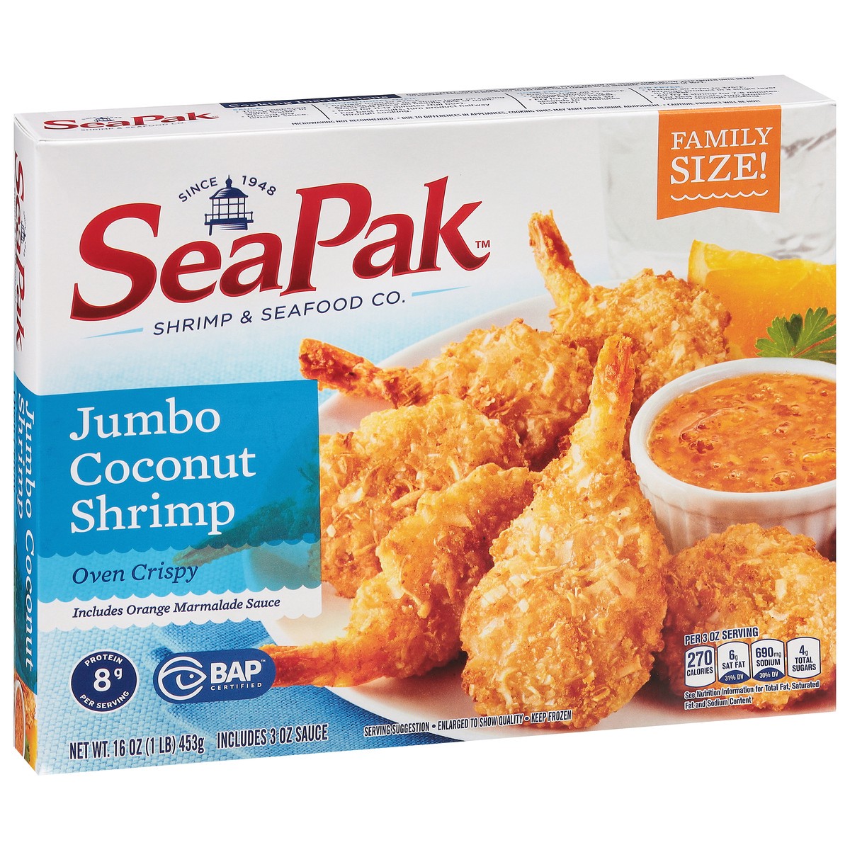 slide 4 of 9, SeaPak Coconut Shrimp Includes Orange Marmalade Sauce Jumbo Family Size 16 oz, 16 oz