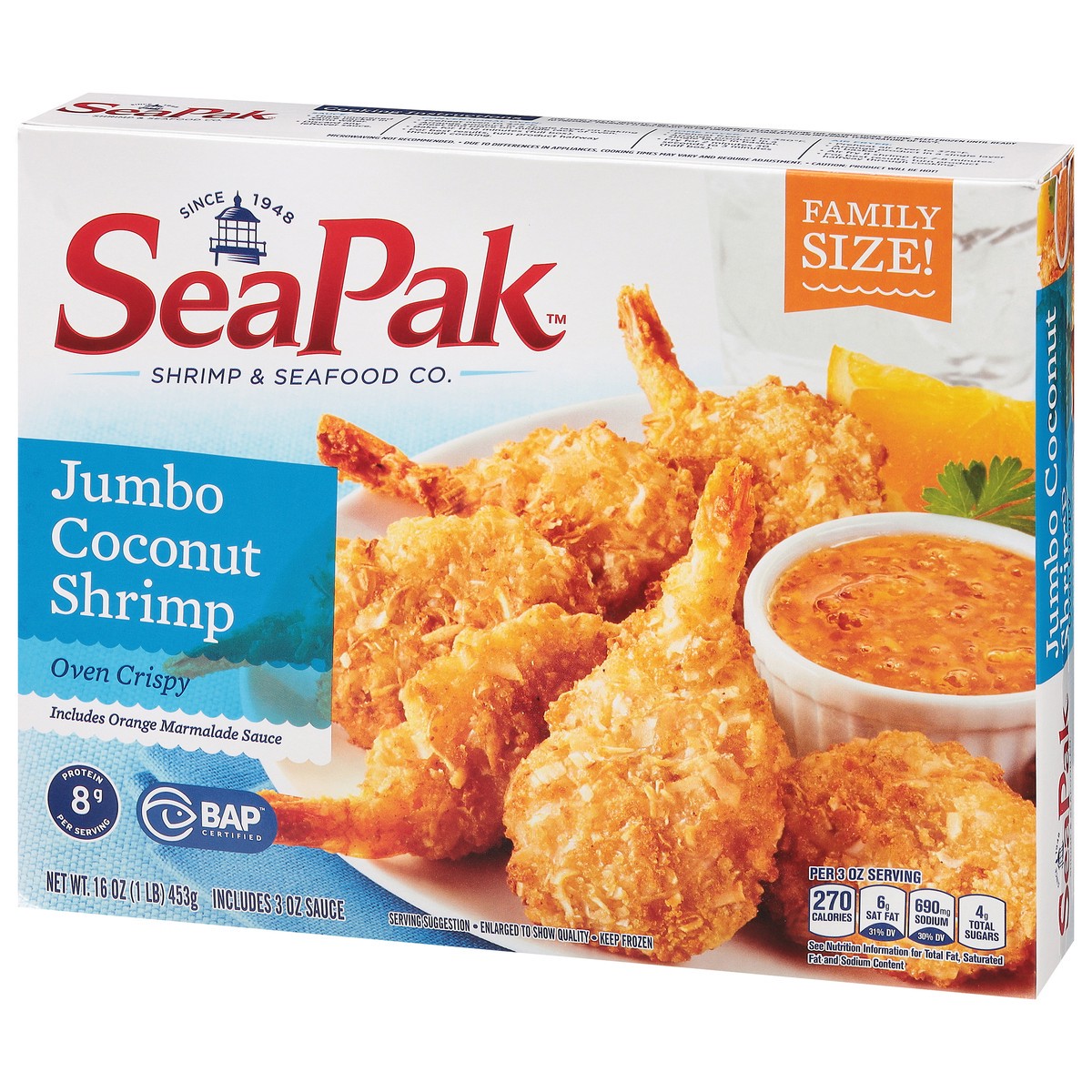 slide 3 of 9, SeaPak Coconut Shrimp Includes Orange Marmalade Sauce Jumbo Family Size 16 oz, 16 oz