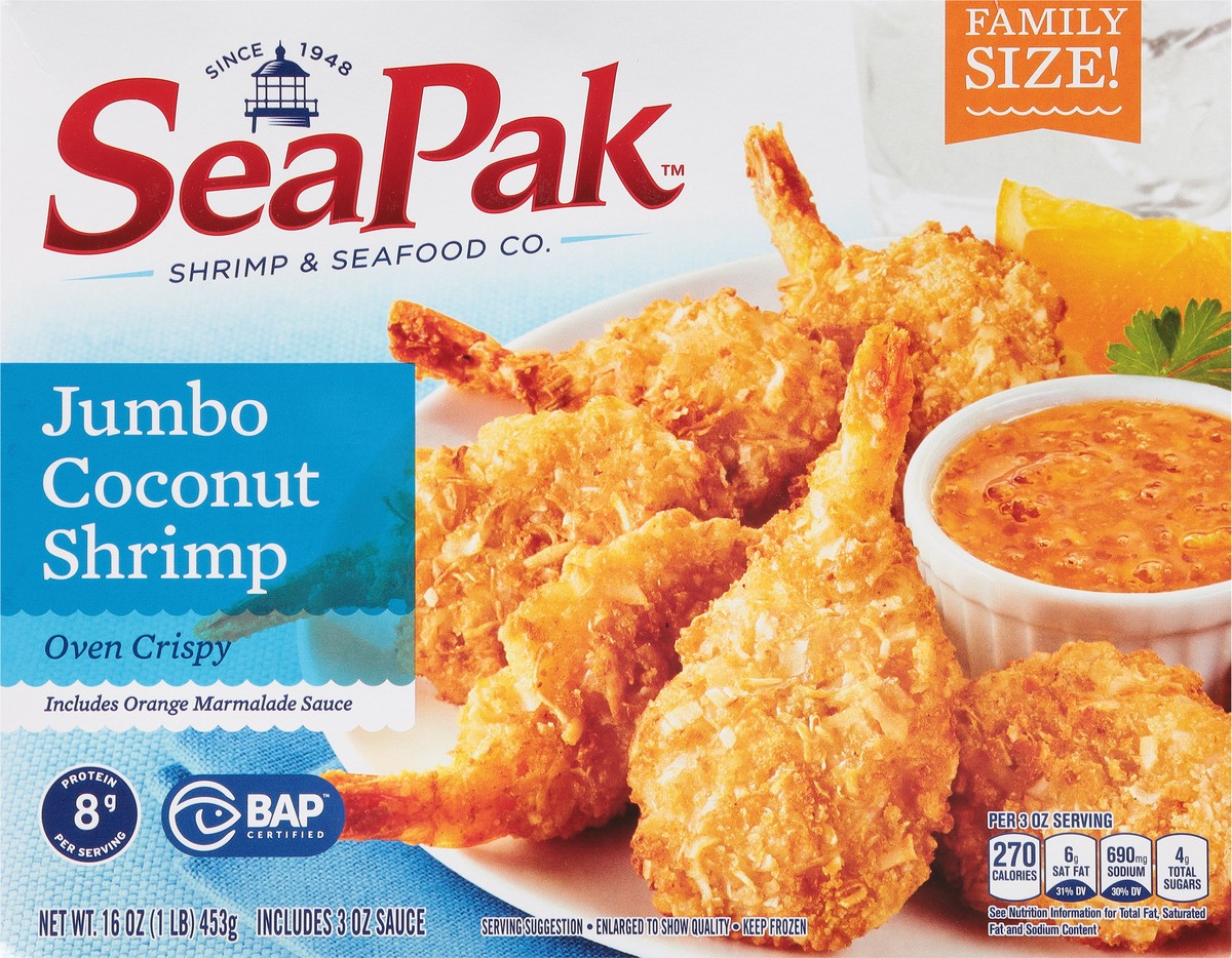 slide 5 of 9, SeaPak Coconut Shrimp Includes Orange Marmalade Sauce Jumbo Family Size 16 oz, 16 oz