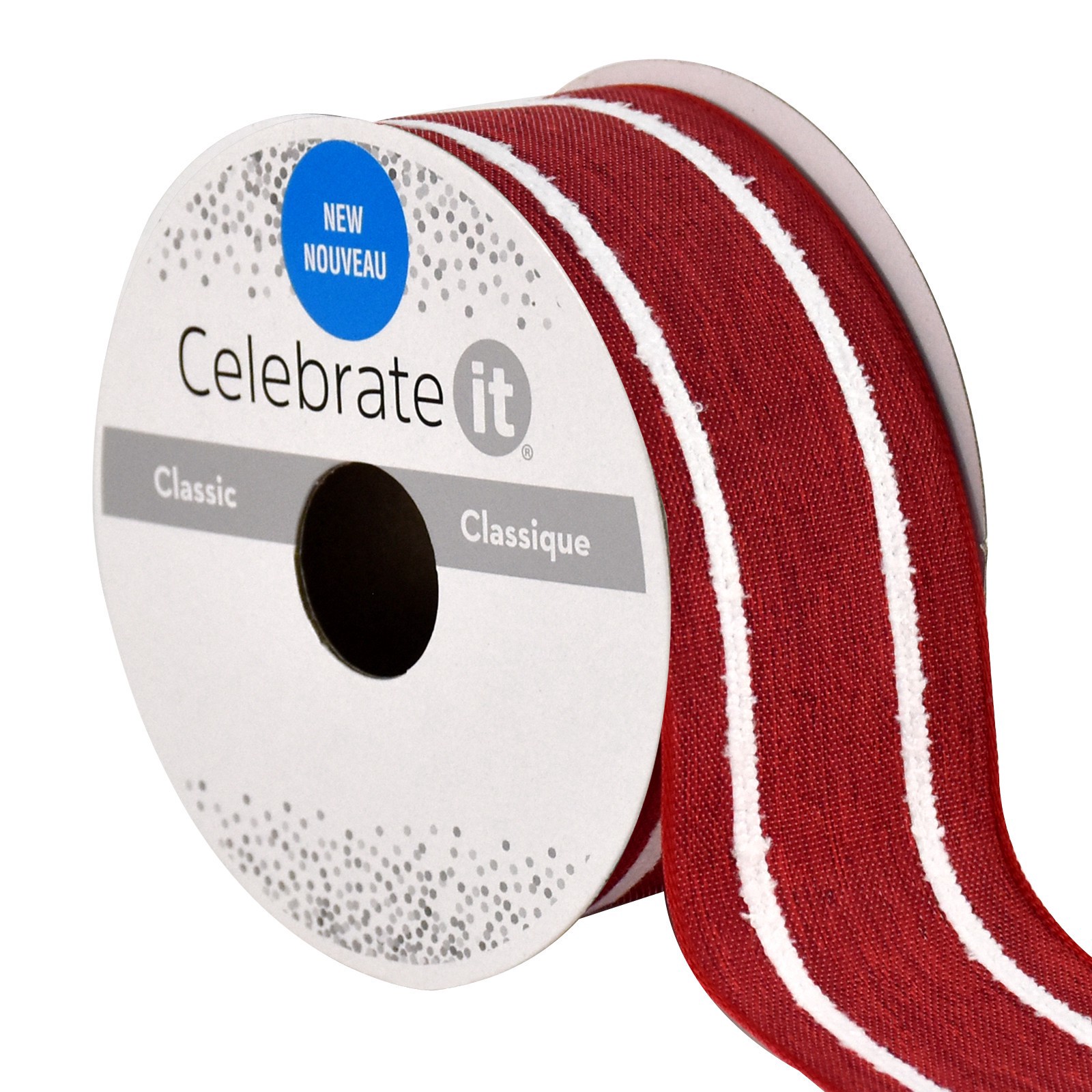 slide 4 of 4, 1.5" X 3yd. Wired Striped Ribbon By Celebrate It, 1.5 in x 3 yd