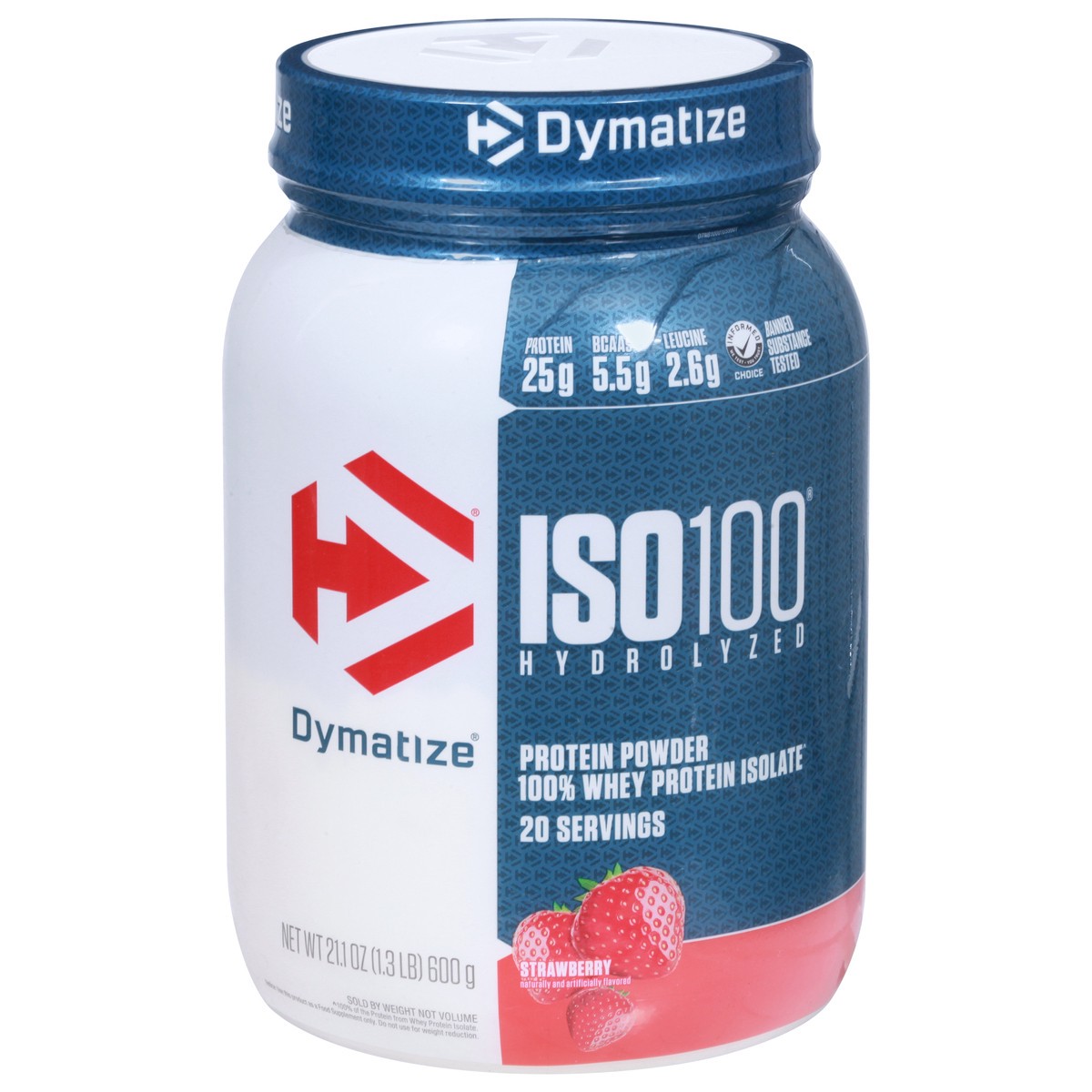 slide 10 of 13, Dymatize ISO100 Hydrolyzed Strawberry Protein Powder 21.1 oz, 21.1 oz
