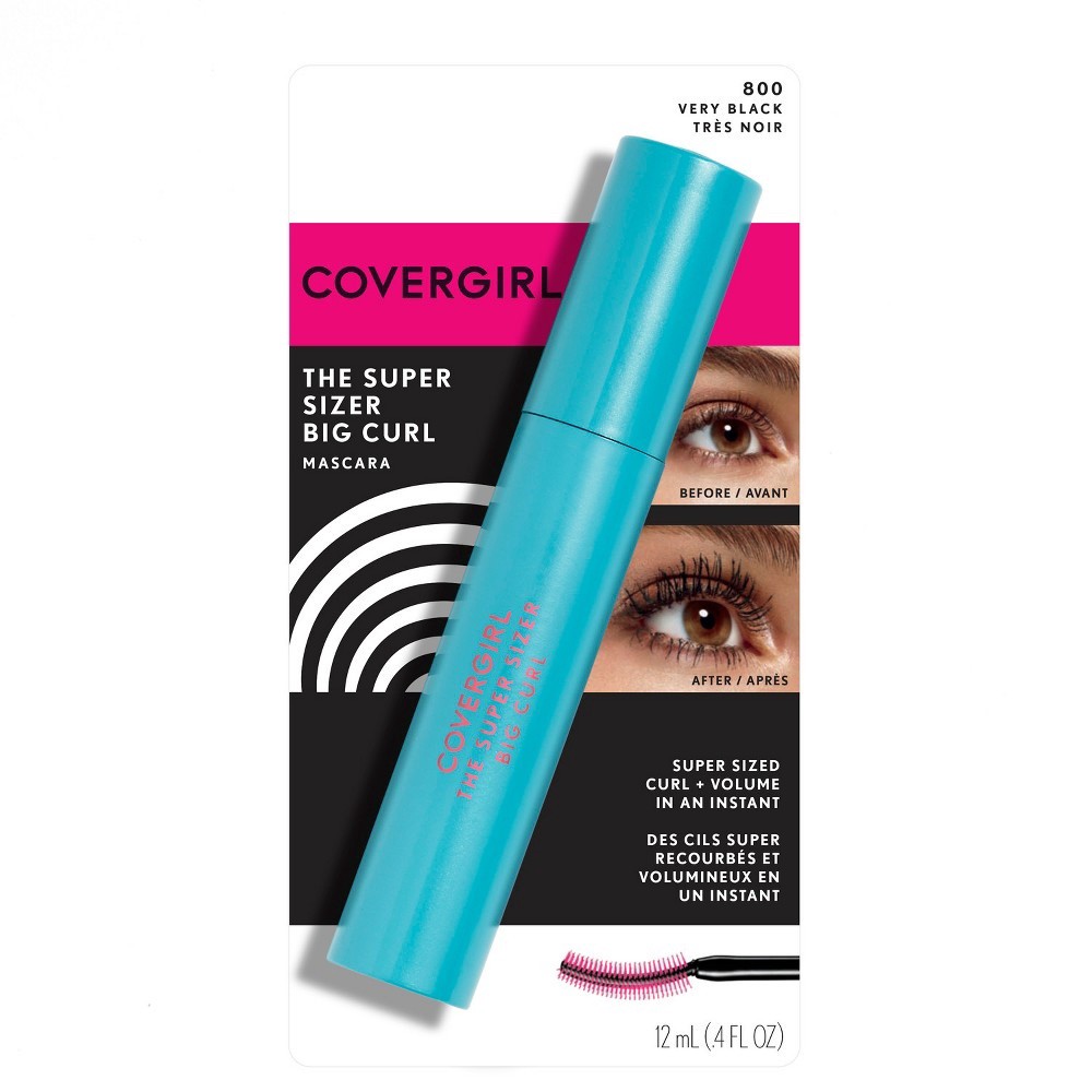 slide 3 of 4, Covergirl Super Sizer Big Curl 800 Very Black Mascara, 1 ct