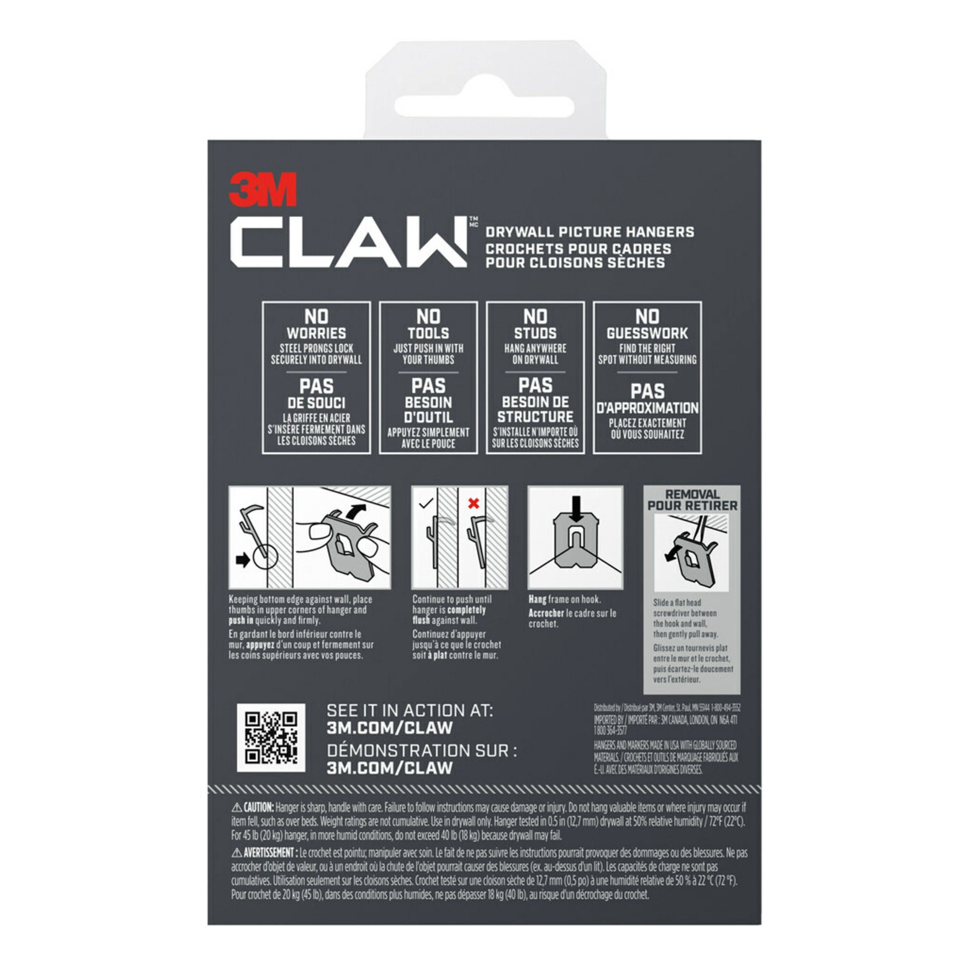 slide 9 of 14, 3m Claw Drywall Picture Hangers Variety Pack, 3m