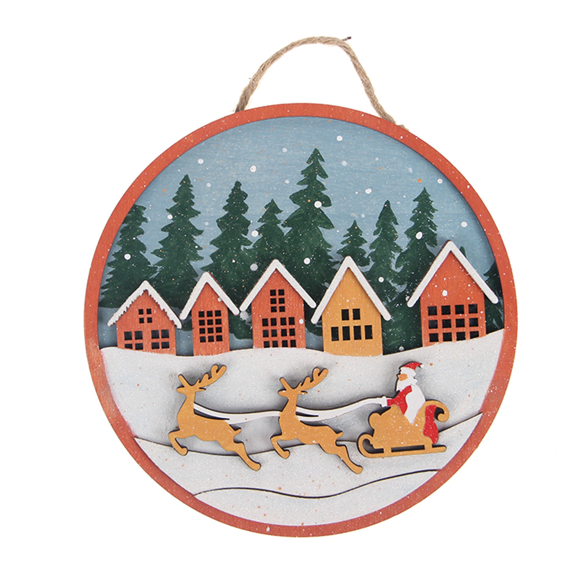 slide 4 of 4, 6" Santa Sled Plaque Diy Wood Decor Kit By Make Market, 6 in x 6 in