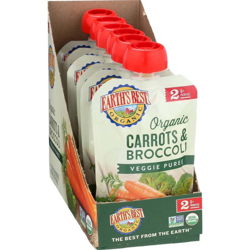 slide 2 of 4, Earth's Best Stage 2 Organic Carrots & Broccoli Baby Food Puree, 3.5 oz