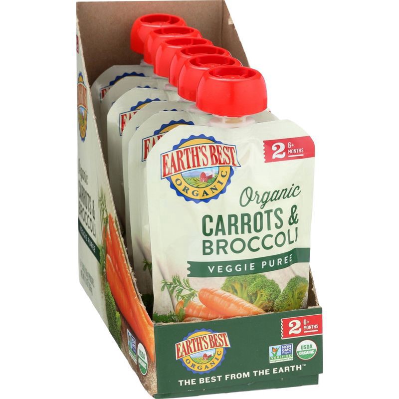 slide 2 of 4, Earth's Best Organic Carrots & Broccoli Baby Food Pouch - 3.5oz, 3.5 oz