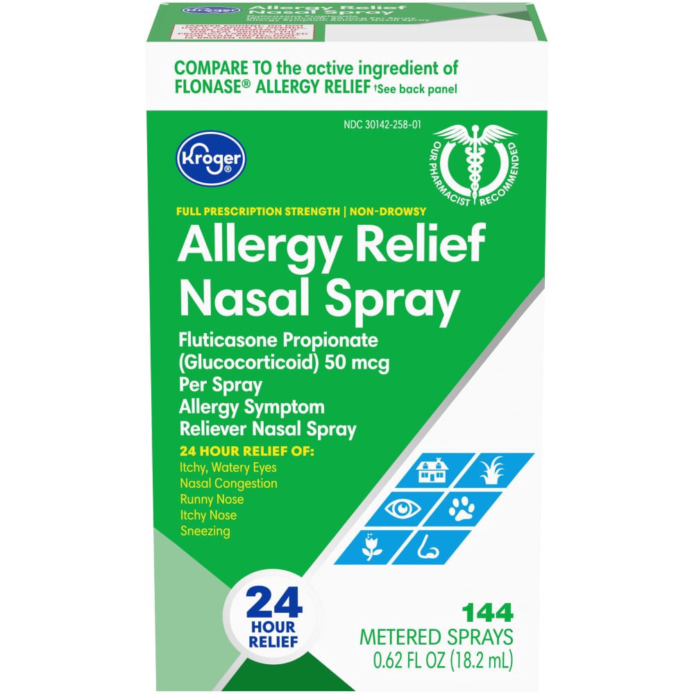 slide 2 of 3, Kroger 24 Hour Allergy Relief Nasal Spray, 0.62 fl oz