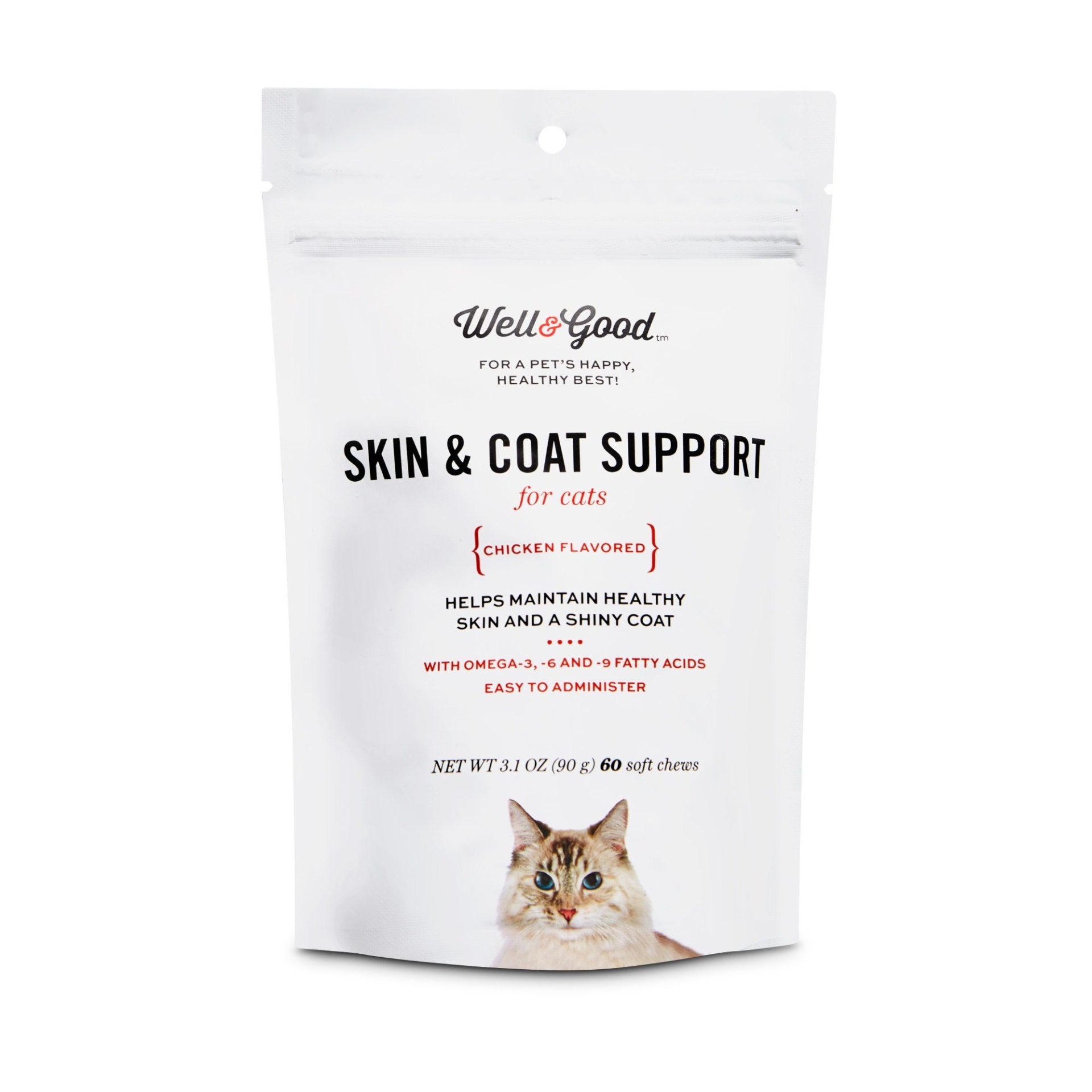 slide 1 of 1, Well & Good Skin & Coat Support Cat Chews, 3.1 oz