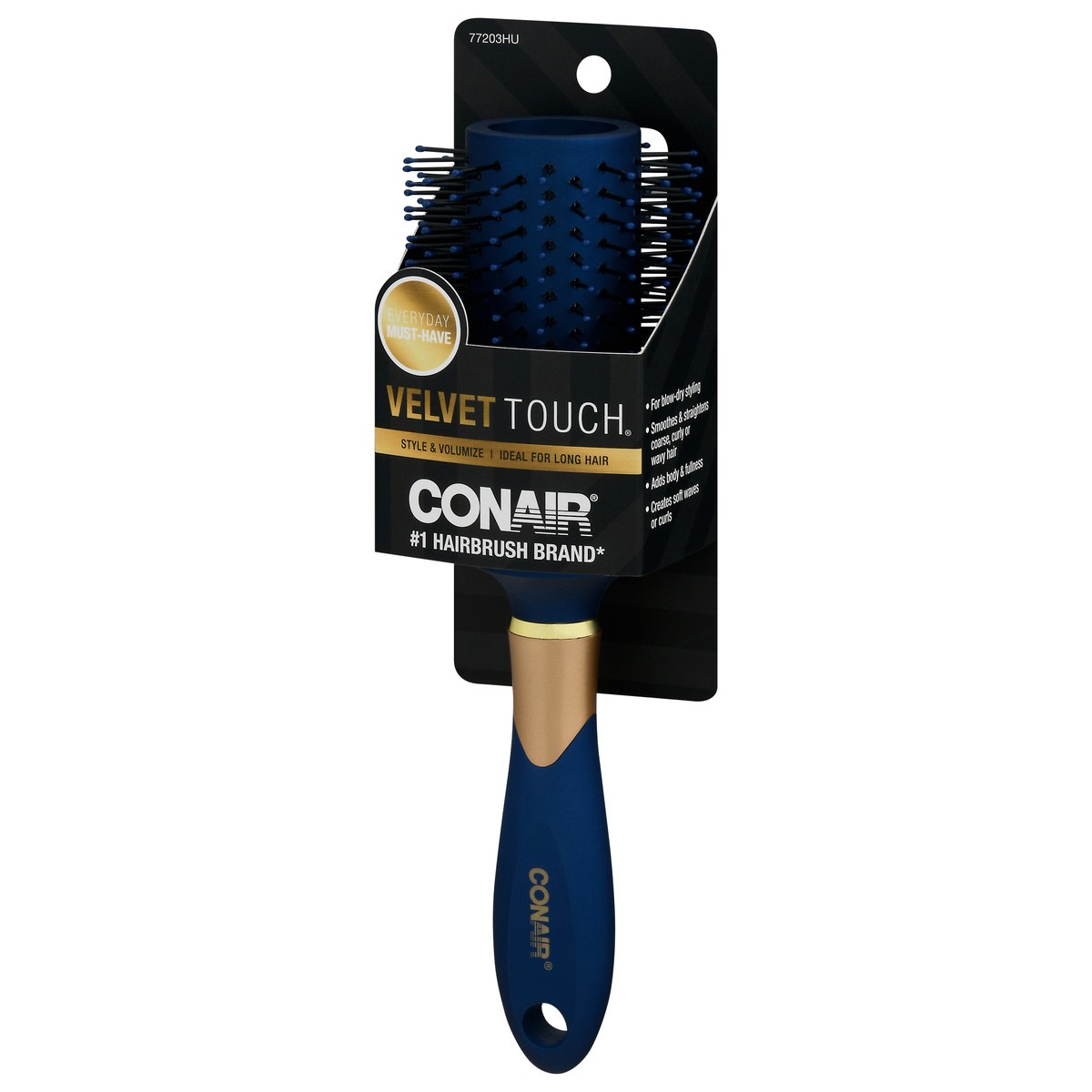 slide 2 of 11, Conair Velvet Touch Round Brush, 1 ct