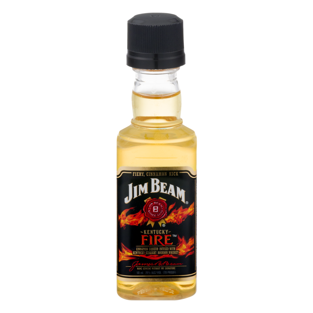 slide 1 of 6, Jim Beam Kentucky Fire Cinnamon Liqueur with Kentucky Straight Bourbon Whiskey 50 ml, 50 ml