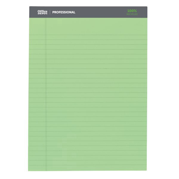 slide 4 of 6, Office Depot Brand Professional Writing Pads, 8 1/2"" X 11 3/4"", Legal/Wide Ruled, 50 Sheets, Assorted Colors, Pack Of 3, 3 ct