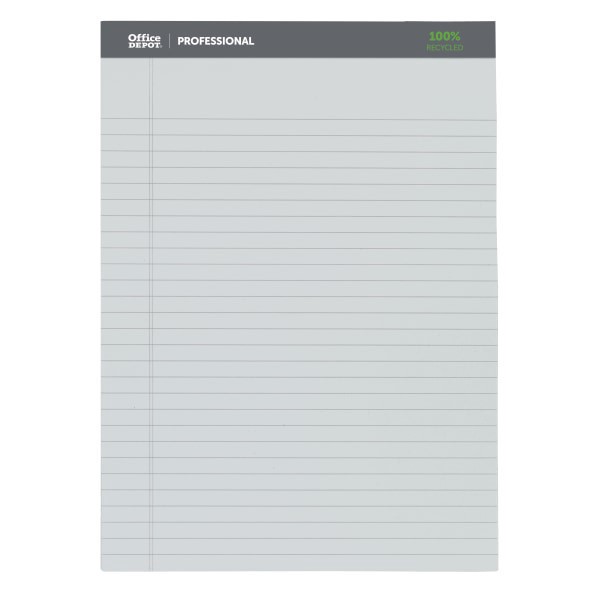 slide 3 of 6, Office Depot Brand Professional Writing Pads, 8 1/2"" X 11 3/4"", Legal/Wide Ruled, 50 Sheets, Assorted Colors, Pack Of 3, 3 ct