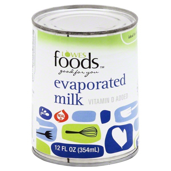 slide 1 of 1, Lowes Foods Evaporated Milk Vitamin D Added, 12 oz