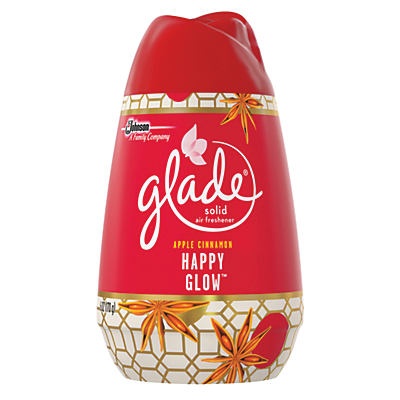 slide 1 of 1, Glade Solid Apple Cinnamon Happy Glow, 6 oz