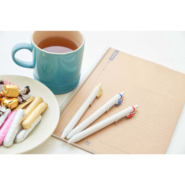 slide 9 of 10, Uni-Ball One Retractable Gel Pens, Medium Point, 0.7 Mm, White Barrel, Black Ink, Pack Of 12 Pens, 12 ct