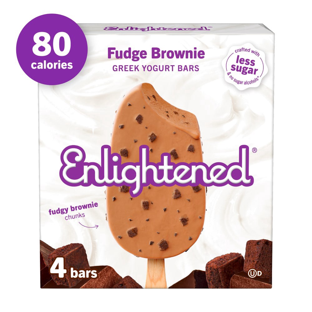 slide 2 of 5, Enlightened Fudge Brownie Greek Yogurt Bars, 4 ct