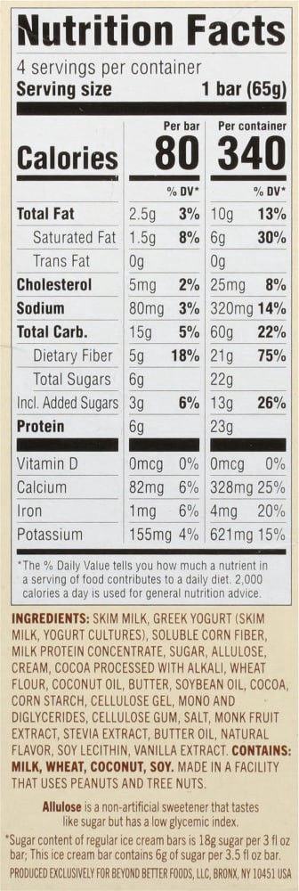 slide 3 of 5, Enlightened Fudge Brownie Greek Yogurt Bars, 4 ct