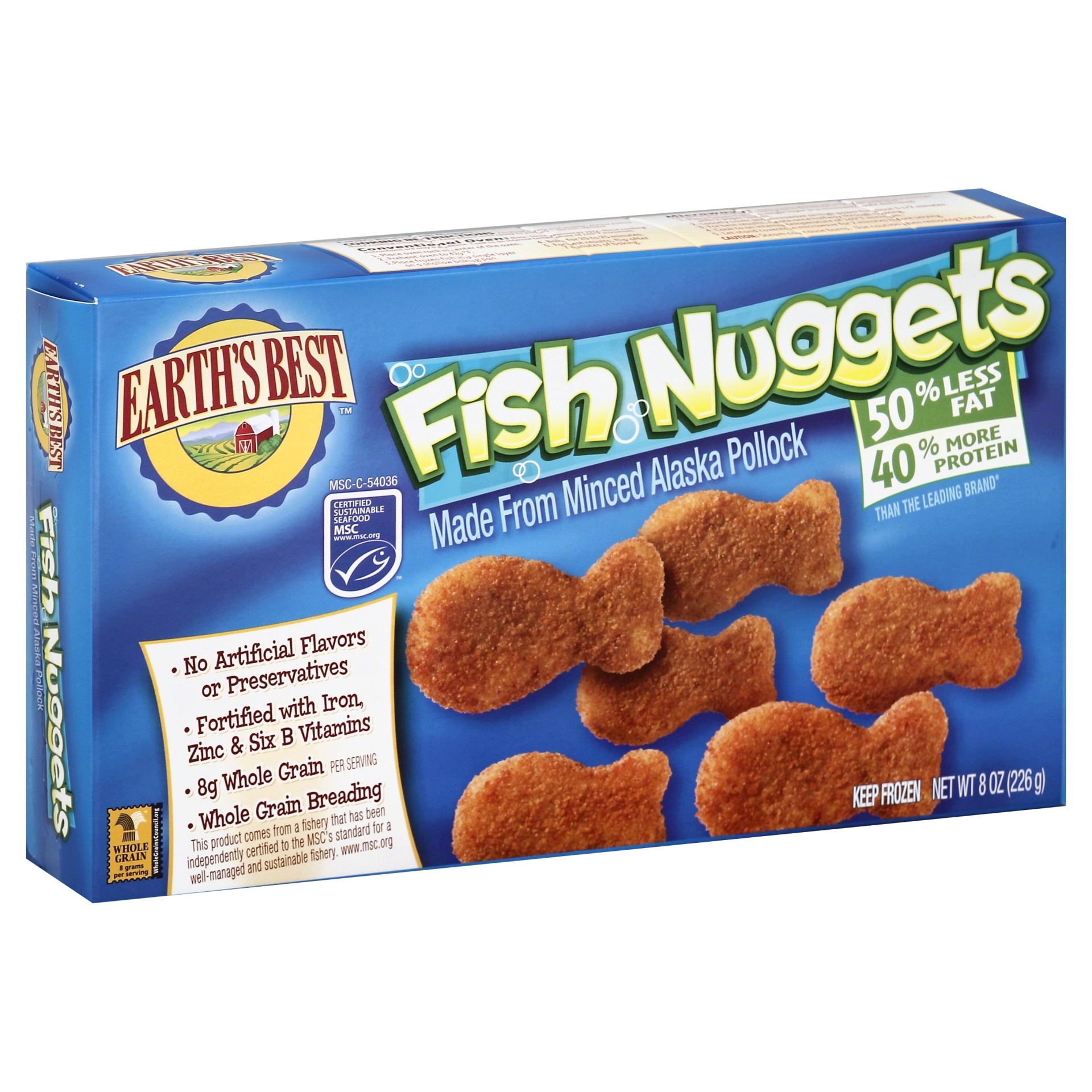 slide 1 of 1, Earth's Best Fish Nuggets 8 oz, 8 oz