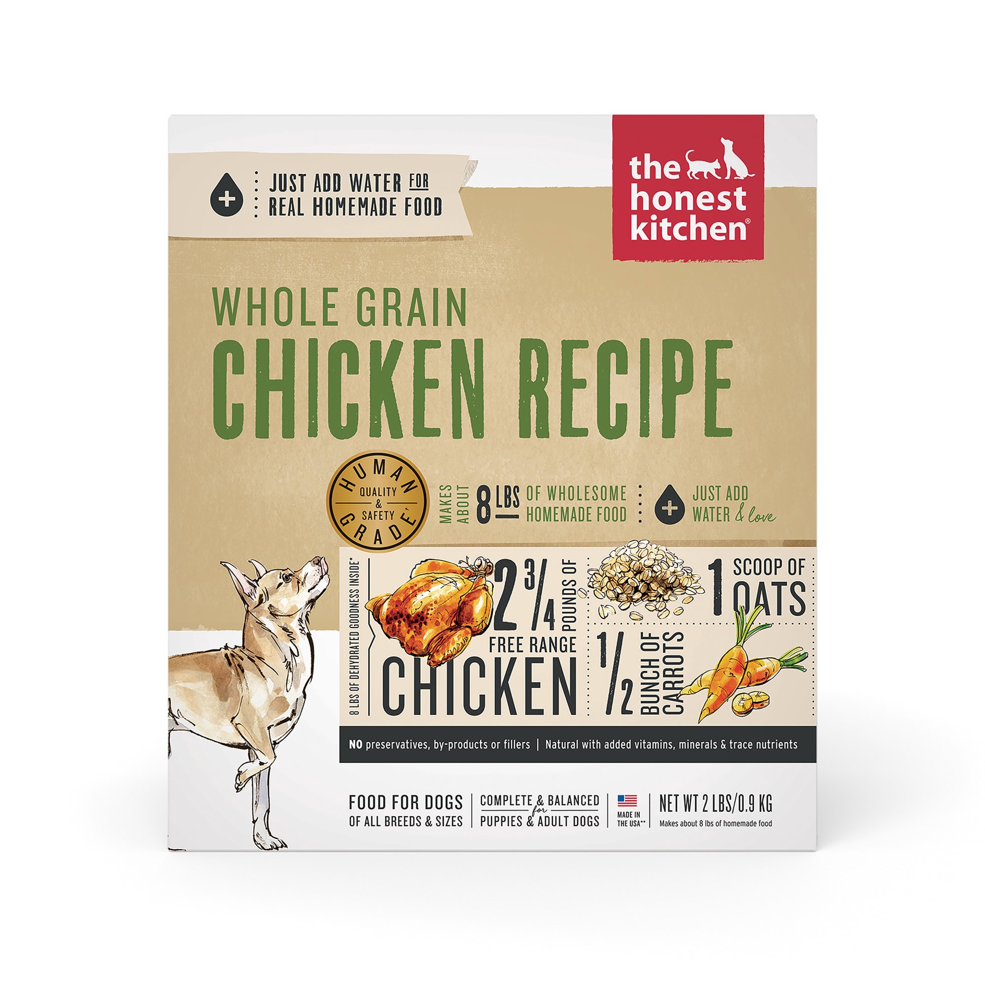 slide 1 of 9, The Honest Kitchen Dehydrated Wholemade™ Whole Grain Chicken Dog Food, 2 lb Bag, 2 lb