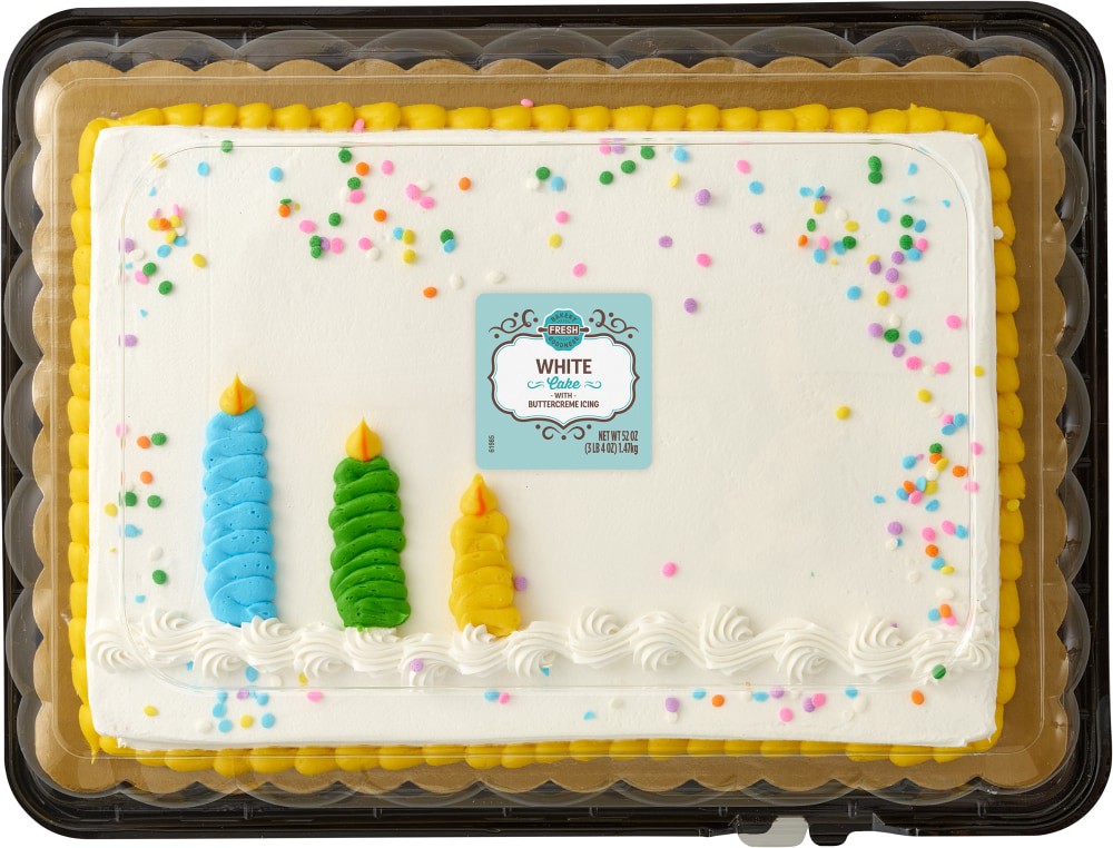 slide 1 of 3, Bakery Fresh Goodness White Sheet Cake, 52 oz