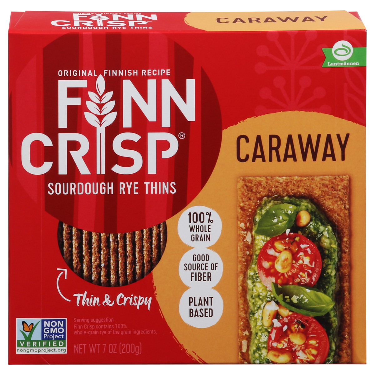 slide 1 of 9, Finn Crisp Bread- Caraway, 7 oz