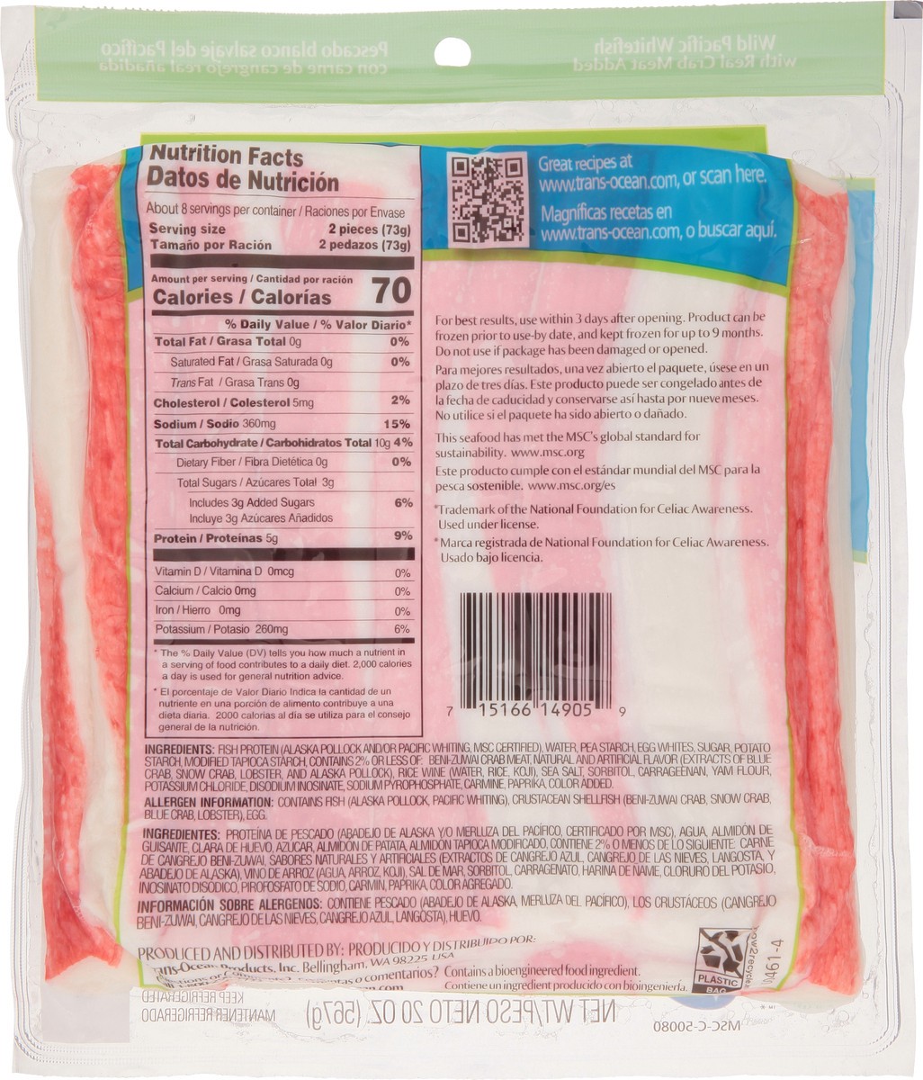 slide 2 of 9, Trans-Ocean Crab Supreme Leg Style Imitation Crab Value Pack 20 oz, 