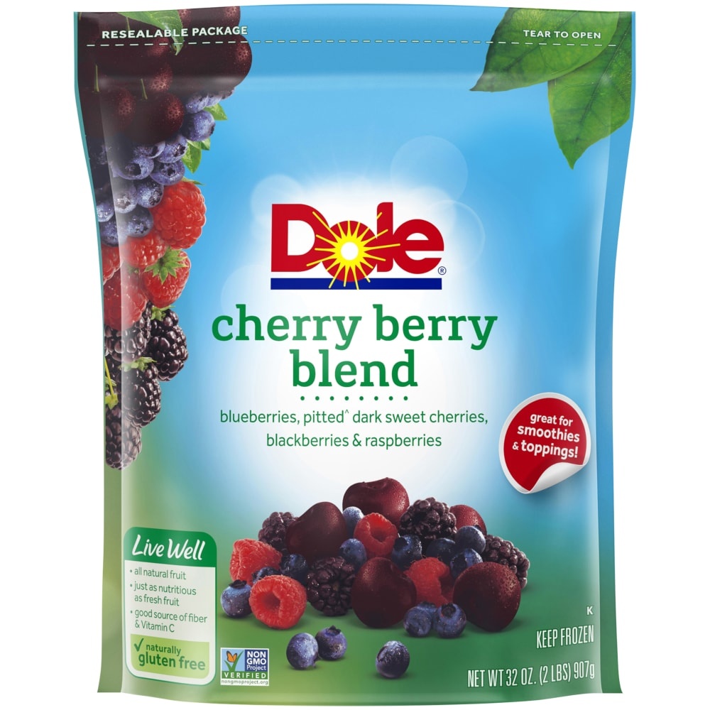 slide 1 of 1, Dole Cherry Berry Blend Frozen Fruit, 32 oz