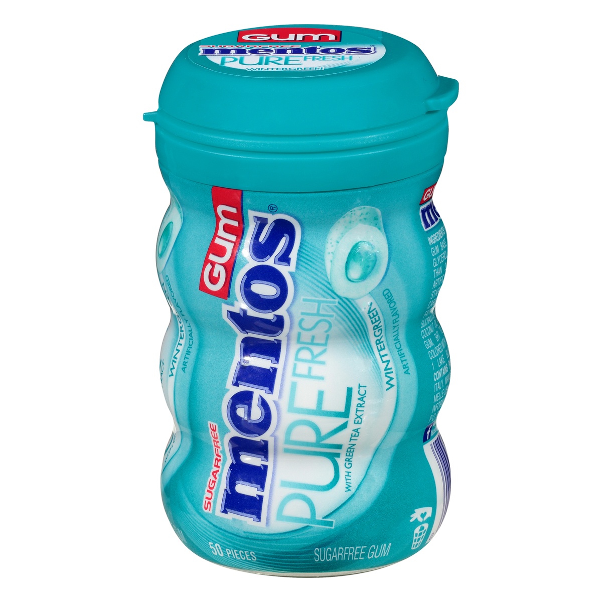 slide 1 of 1, Mentos Gum Pure Fresh Wintergreen Sugarfree With Green Tea Extract, 50 ct