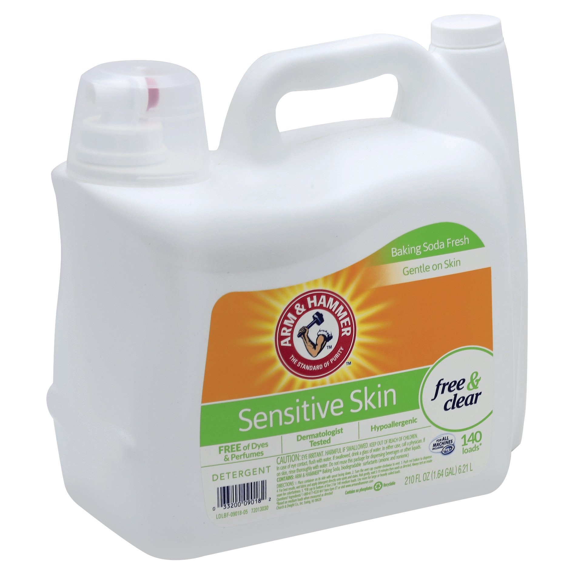 slide 1 of 5, Arm & Hammer Sensitive Skin Free & Clear, 140 Loads Liquid Laundry Detergent, 210 Fl oz, 210 fl oz