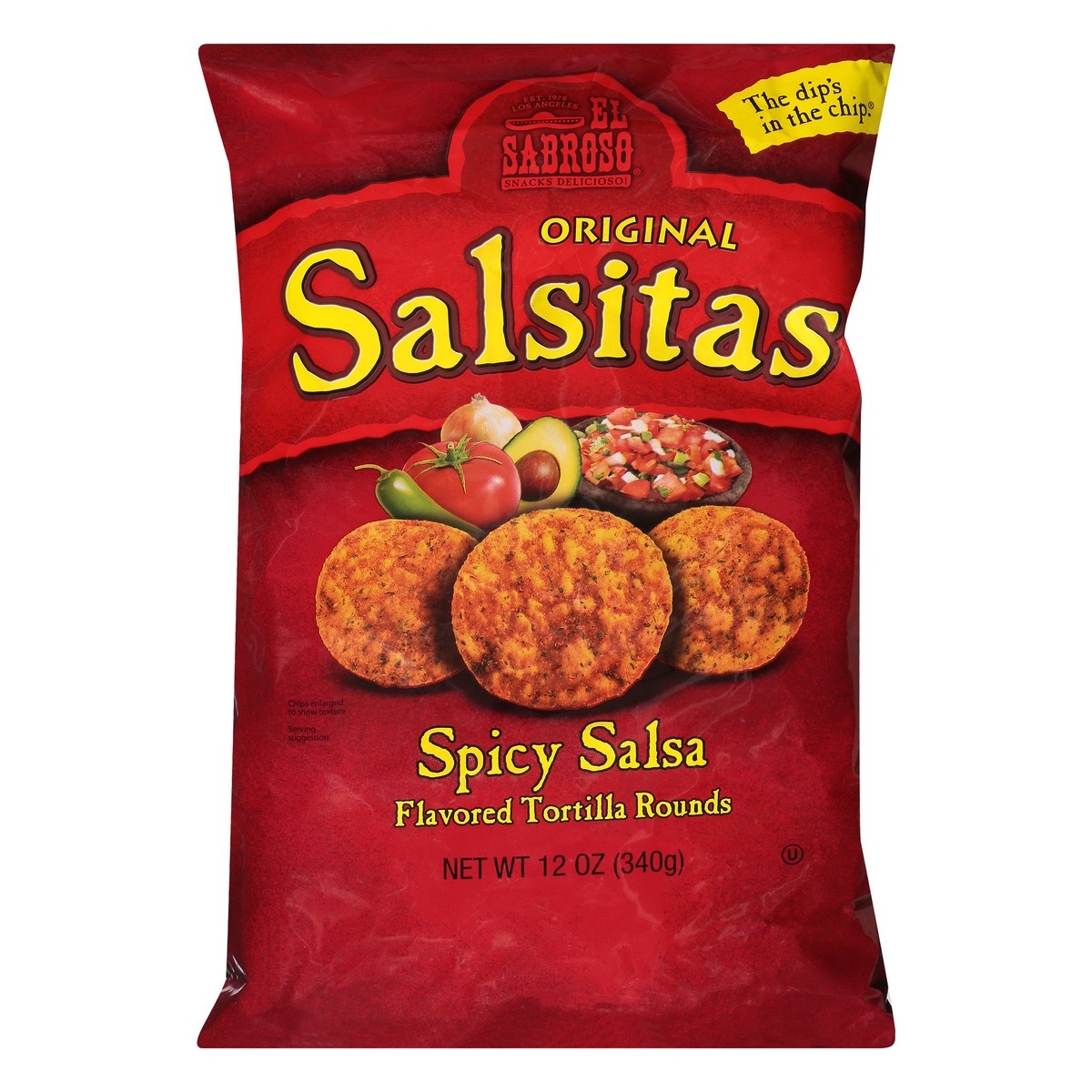 slide 2 of 12, El Sabroso Tortilla Rounds, Spicy Salsa Flavored, Original, 12 oz