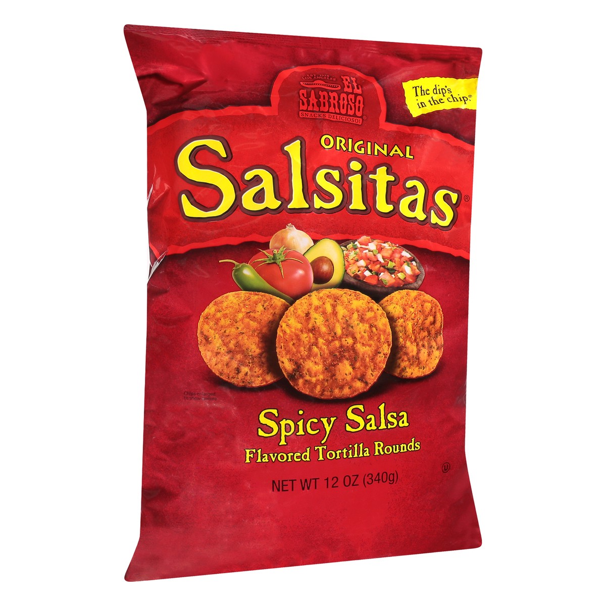 slide 3 of 12, El Sabroso Tortilla Rounds, Spicy Salsa Flavored, Original, 12 oz