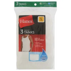 Hanes Tagless Tanks Large (42-44) 3 ea