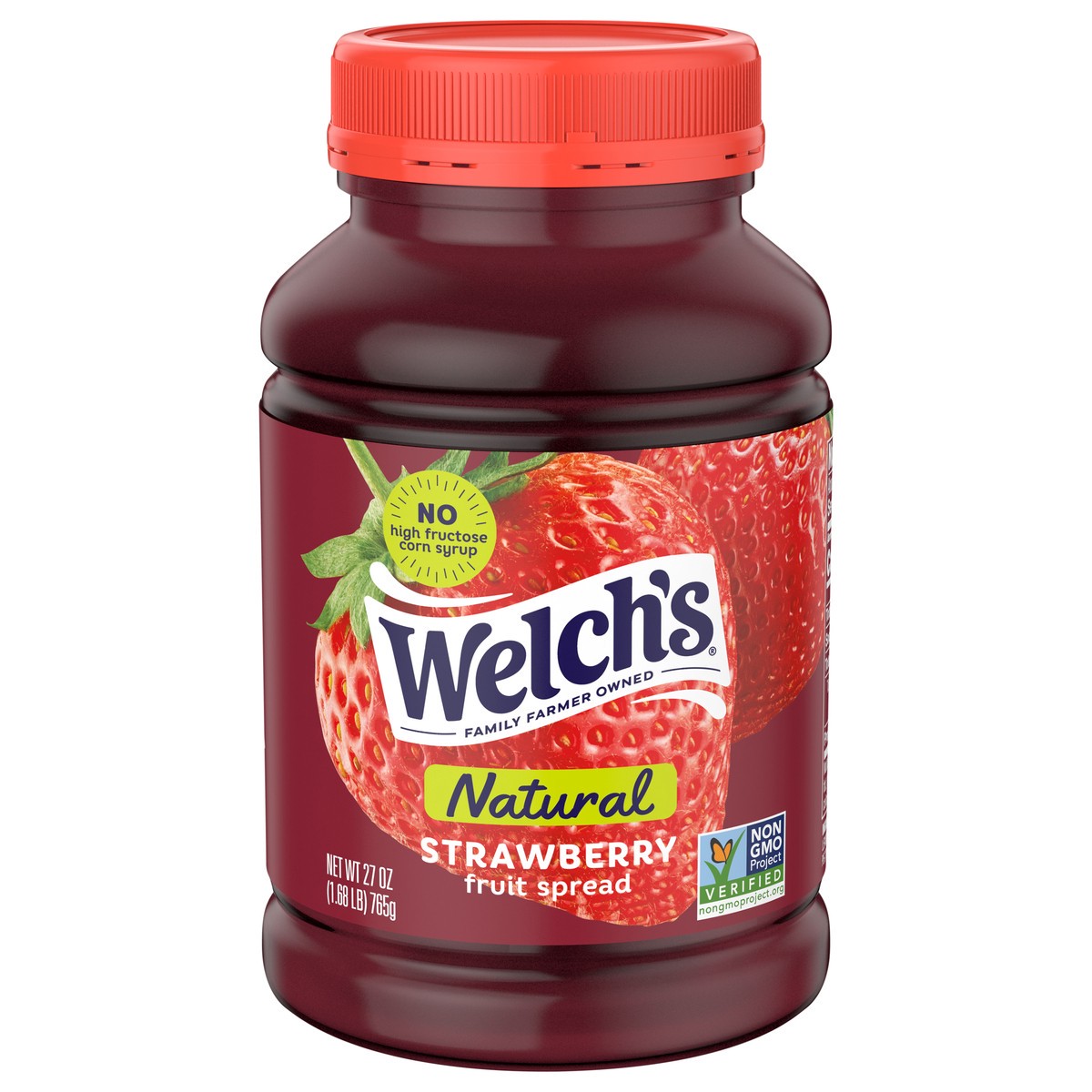 slide 1 of 1, Welch's Natural Strawberry Spread, 27 oz Jar, 27 oz