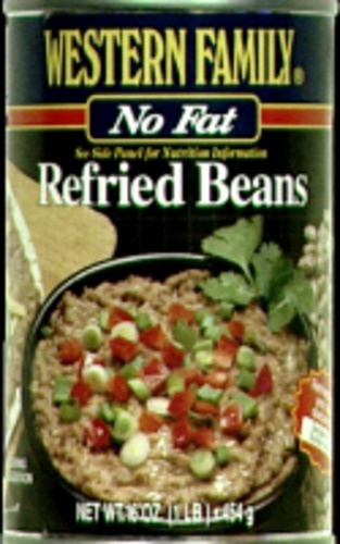 slide 1 of 1, Western Family No Fat Refried Beans, 16 oz