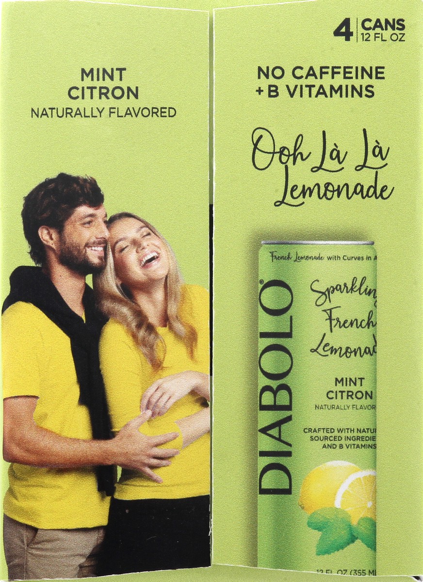 slide 8 of 9, DIABOLO Mint Citron Sparkling French Lemonade 12 oz Cans, 4 ct