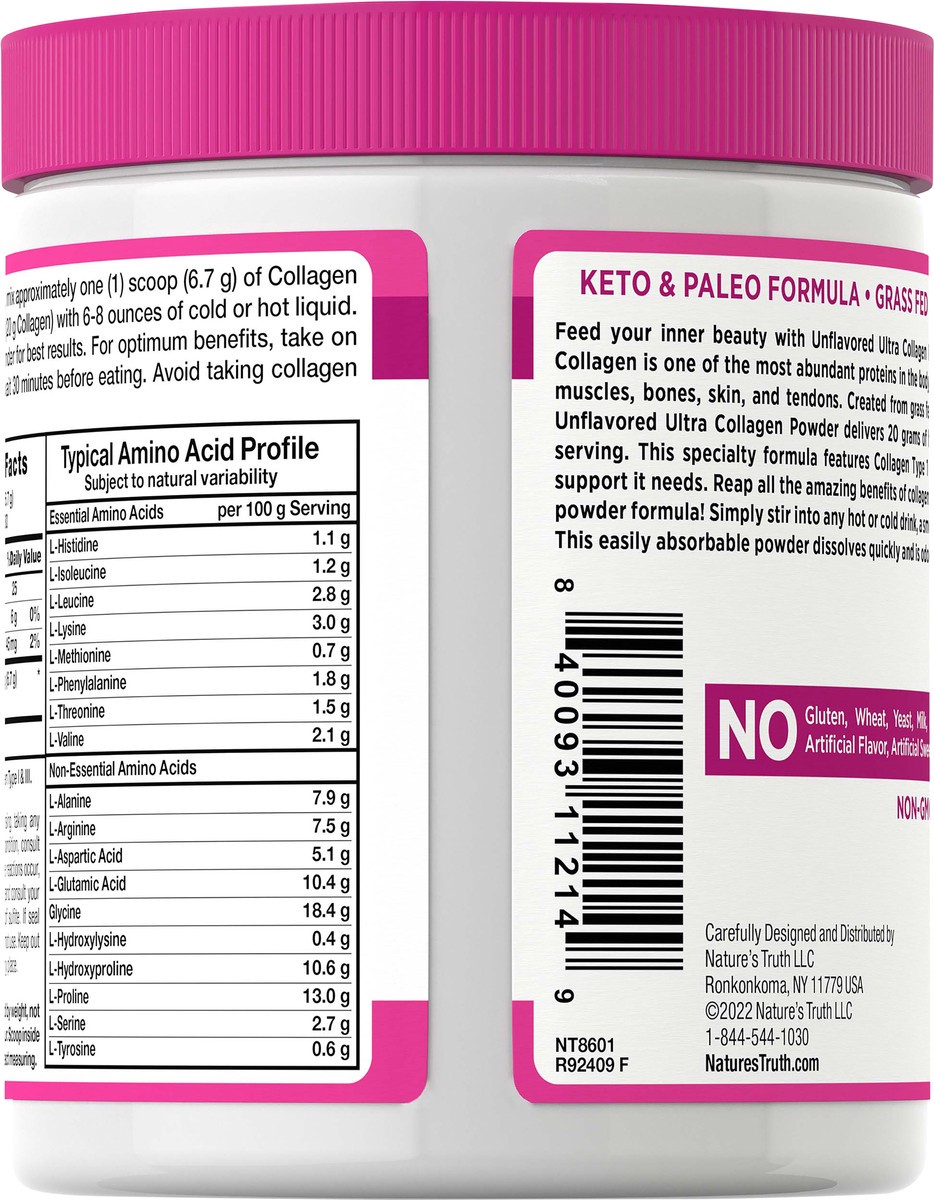 slide 2 of 5, Nature's Truth Ultra Collagen Powder, 6 oz