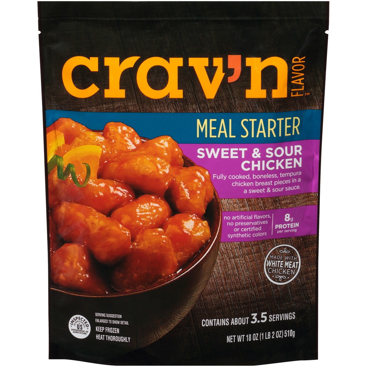 slide 1 of 10, Crav'n Flavor Sweet & Sour Chicken Meal Starter, 18 oz