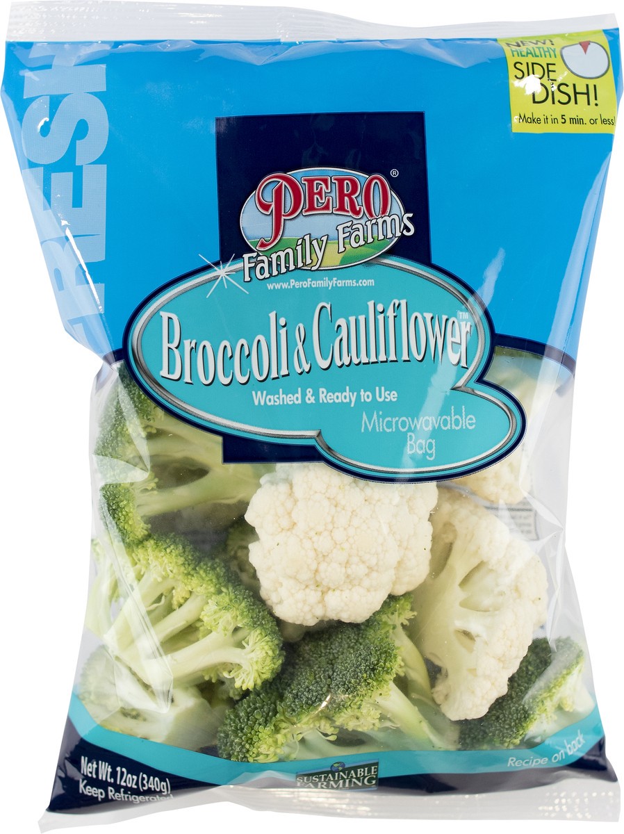 slide 4 of 12, Pero Family Farms Broccoli And Cauliflower, 12 oz