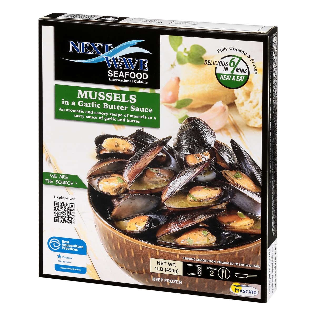 slide 8 of 9, Next Wave Seafood Mussels in Garlic Butter Sauce, 1 lb