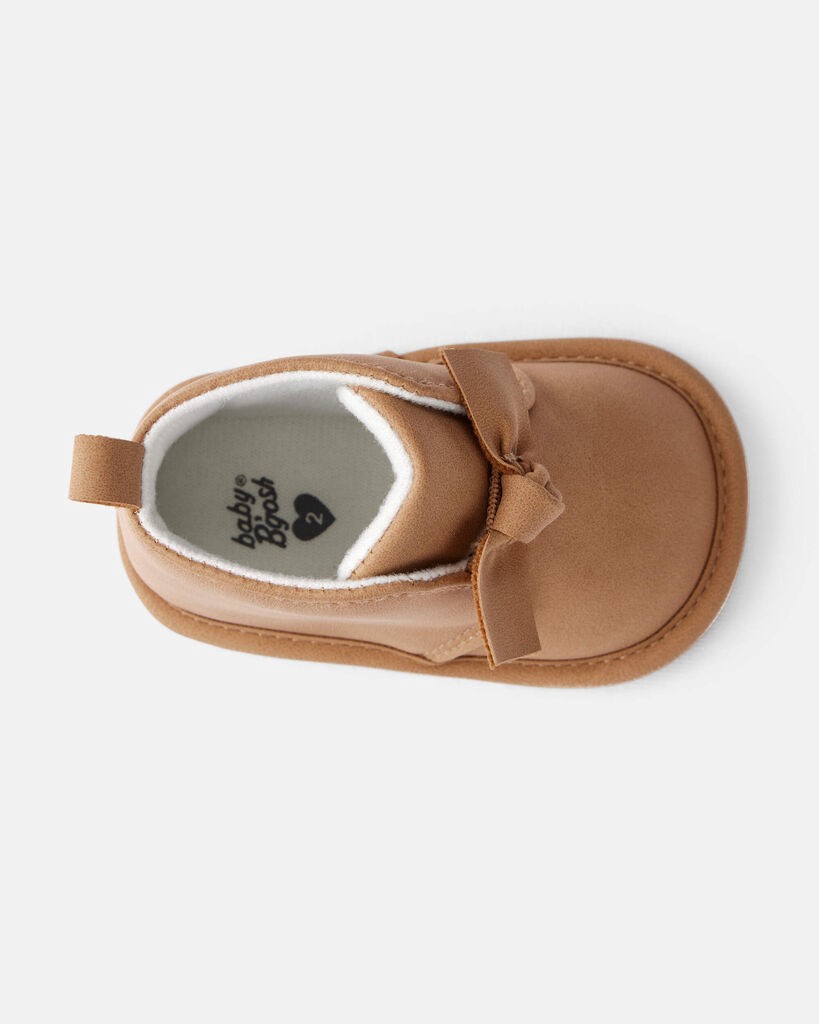 slide 5 of 6, Oshkosh Baby Girl Bow High-Top Casual Shoes - Brown Brown 4, 1 ct